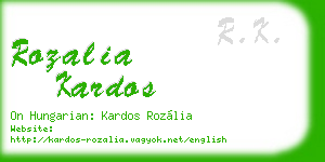 rozalia kardos business card